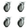Service Caster 5 Inch Thermoplastic Rubber Wheel Swivel Top Plate Caster Set SCC-20S514-TPRB-TP2-4